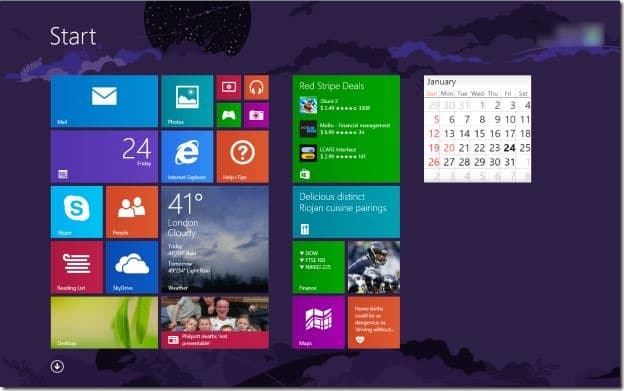 Доступ к начальному экрану с помощью жестов мыши в Windows 8 и 8.1