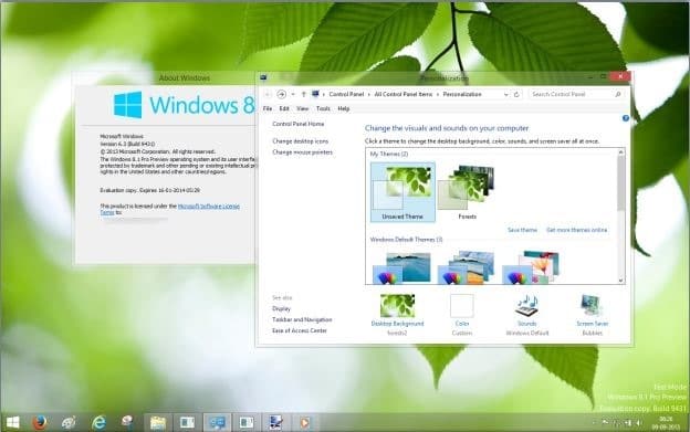 Аэро стекло для Windows 8.1