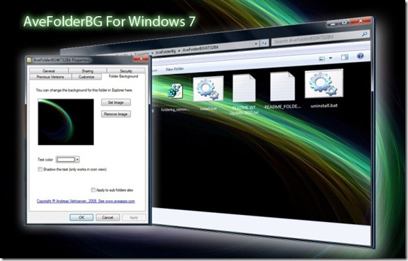 AveFolderBG для Windows 7