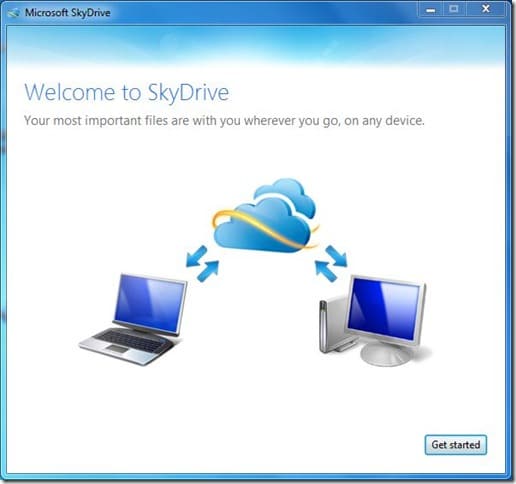 Изменить местоположение клиента SkyDrive по умолчанию в Windows Шаг 1