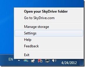 Изменить местоположение клиента SkyDrive по умолчанию