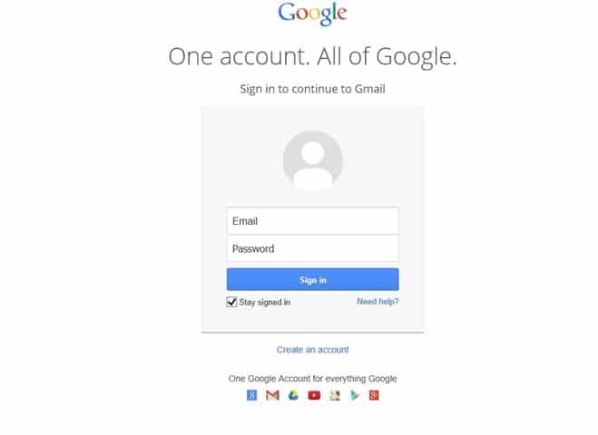 Изменить пароль Gmail, шаг 1