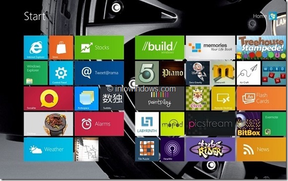 Изменить фон стартового экрана Windows 8