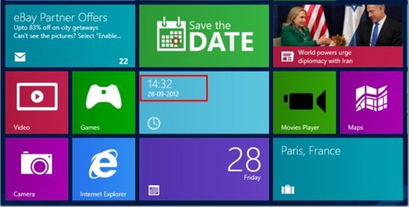 Часы для стартового экрана Windows 8