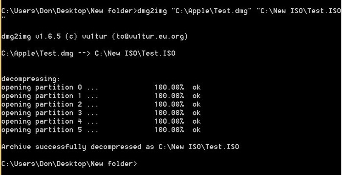 Преобразование DMG в ISO в Windows, шаг 4