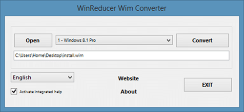 Преобразование Install.esd в install.wim с помощью Wim Converter