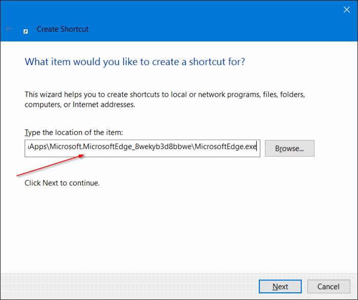 Создайте ярлык Microsoft Edge на рабочем столе в Windows 10. Step4.JPG