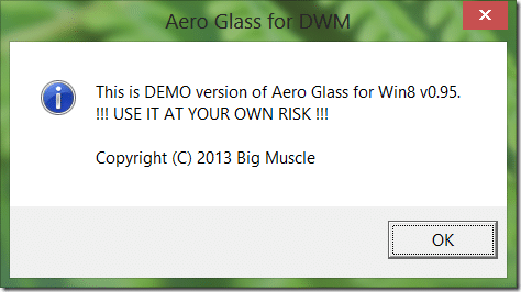 Отключить или скрыть это демо-версия Aero Glass image1