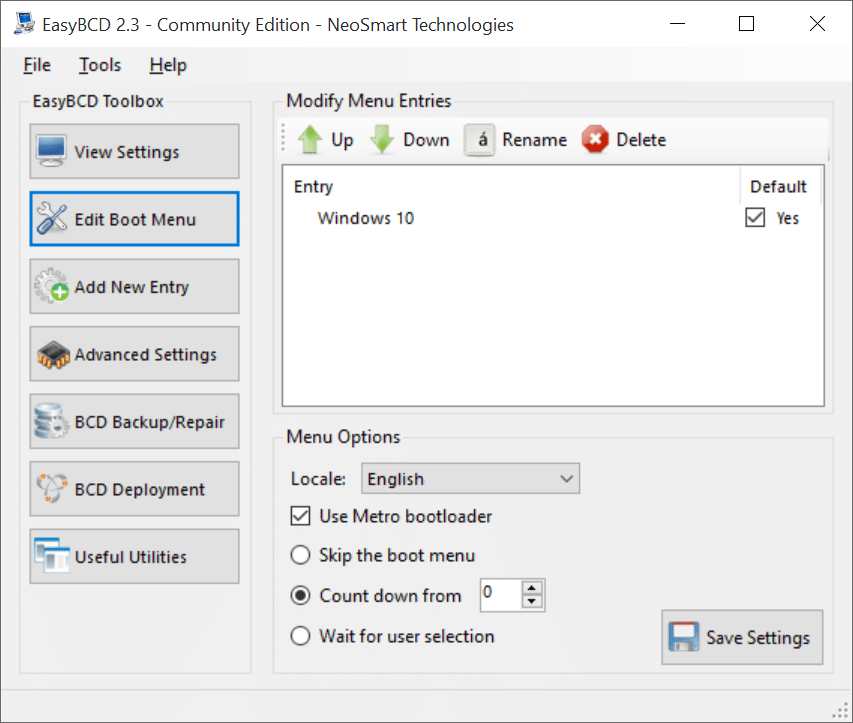 EasyBCD 2.3 для Windows 10 pic3