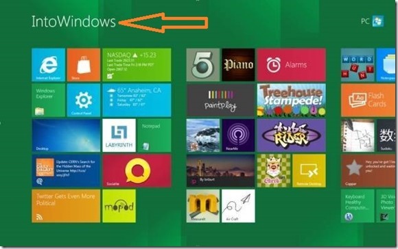 Редактировать стартовый текст Windows 8