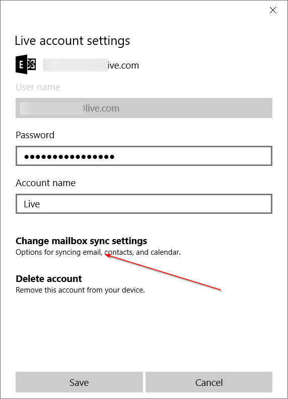 Исправить проблемы с синхронизацией почтового приложения в Windows 10 pic4
