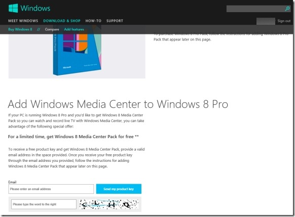 Получите пакет Windows 8 Media Center бесплатно