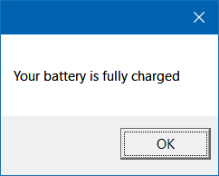 Получите уведомление о полном заряде батареи в Windows 10 pic1