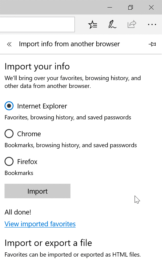 Импортировать пароли Internet Explorer в Edge (1)
