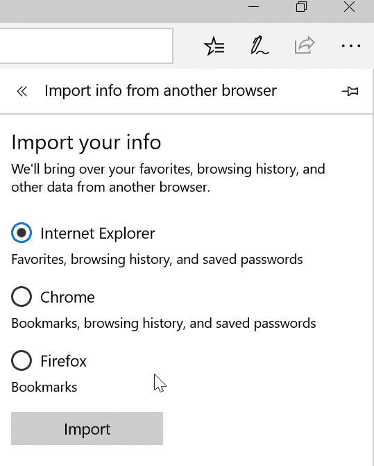 Импортируйте пароли Internet Explorer в Edge (4)