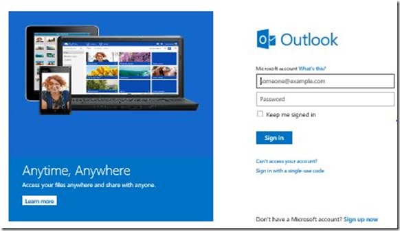 Импорт контактов Outlook.com