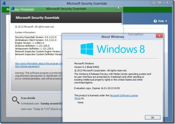 Установите Microsoft Security Essentials в Windows 8