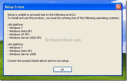 Установите Office 2010 на Windows XP SP2.