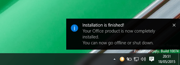 Установите Office 2016 в Windows 10. Шаг 5.