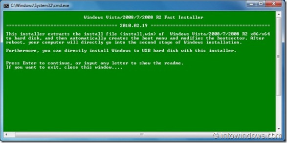 Установите Windows 7 на внешний жесткий диск USB1