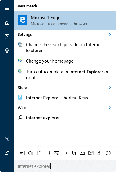 Internet Explorer отсутствует в Windows 10 рис.1