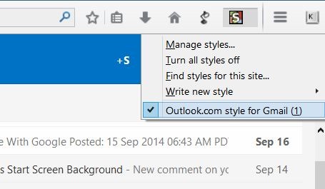 Сделайте Gmail похожим на изображение Outlook.com1.