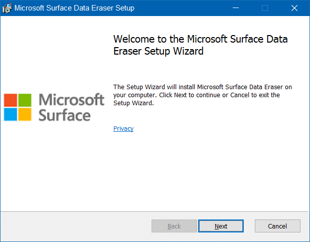 Microsoft Surface Data Eraser рис.1