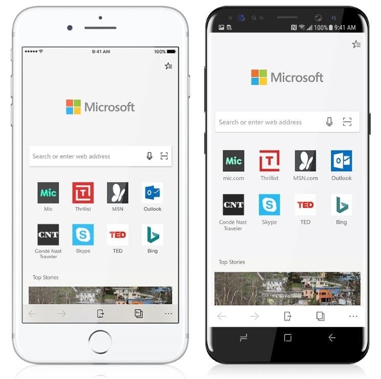 Microsoft Edge для iOS и ОС Android