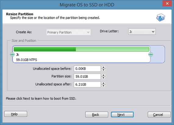 Перенесите Windows 8 на SSD с помощью Partition Assistant, шаг 4.