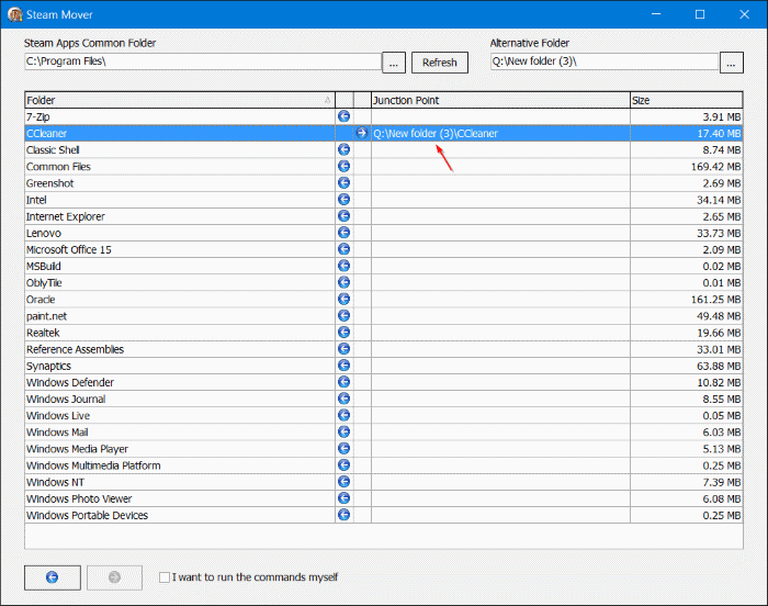 Переместите установленные программы на другой диск в Windows 10, шаг 06.