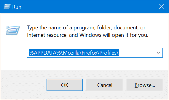 Расположение профиля Mozilla Firefox в Windows 10 рис.1