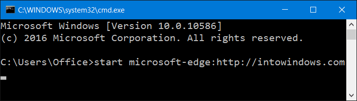 Откройте Microsoft Edge из командной строки в Windows 10шаг 4