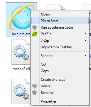Закрепите Internet Explorer на начальном экране в Windows 8