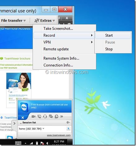 Запись сеанса в TeamViewer. Изображение 2.