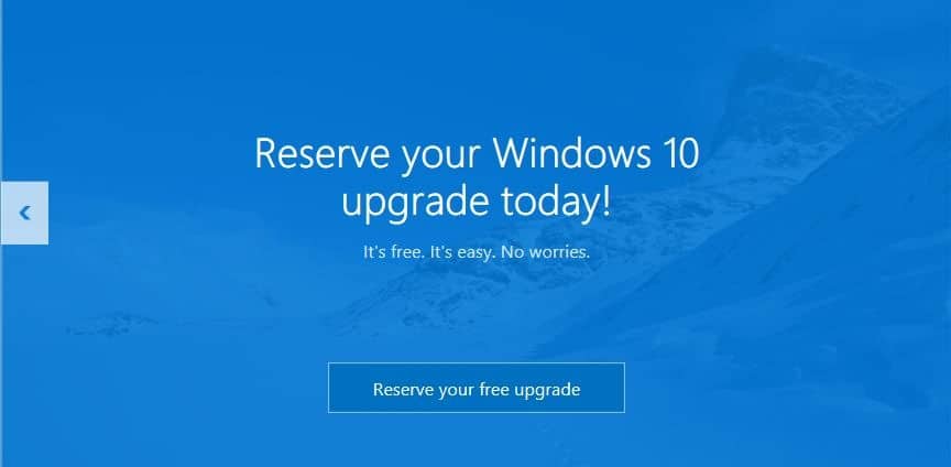 Зарезервируйте бесплатную копию обновления до Windows 10.