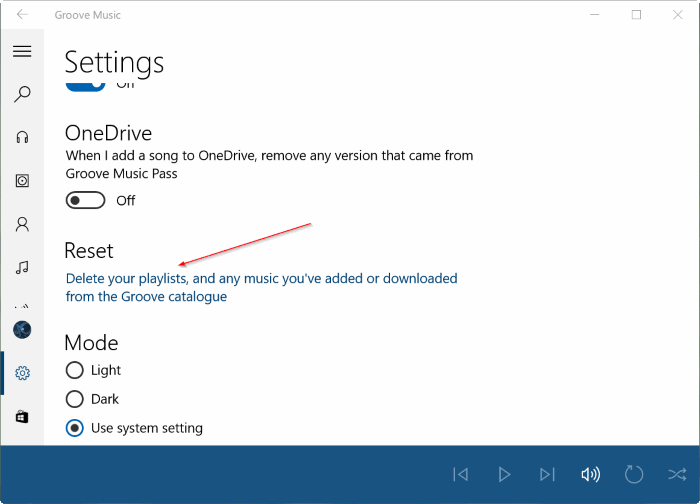 Сброс Groove Music в Windows 10 pic3