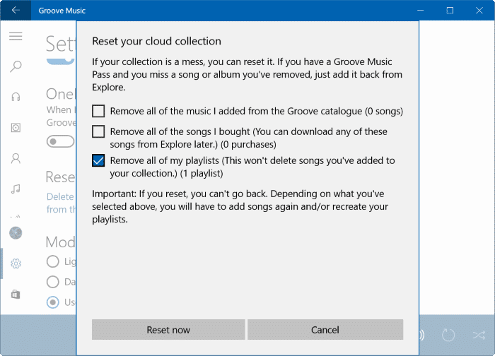 Сброс Groove Music в Windows 10 pic4