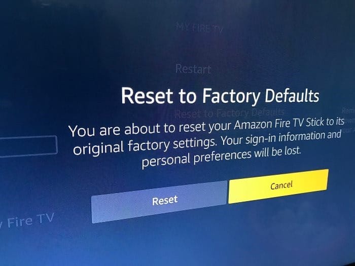 Сброс amazon fire tv придерживаться заводских настроек по умолчанию рис.1