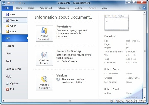 Сохранение файлов в формате PDF в Office 2010