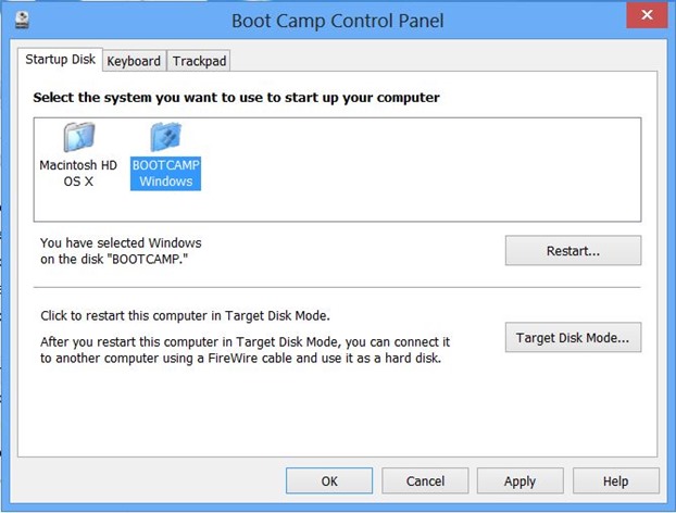 Установите Windows в качестве ОС по умолчанию в Boot Camp на Mac