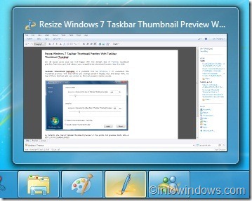 Thumbnail Tweaker на панели задач для Windows 7