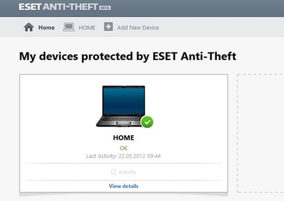 Отследите украденный ноутбук с помощью ESET Anti Theft 4