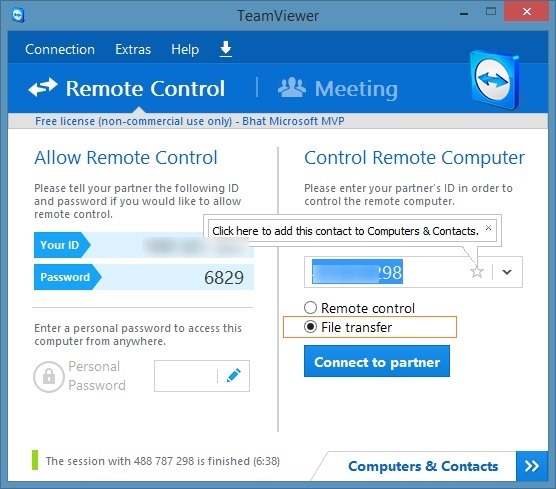 Перенос файлов с помощью TeamViewer. Изображение 1.