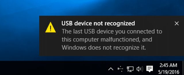 USB устройство не распознается