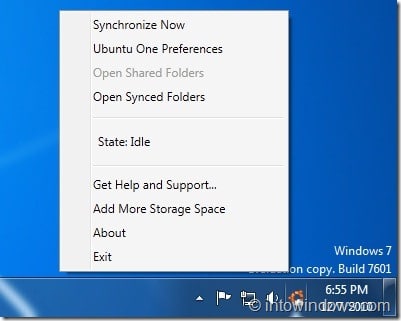 Установка Ubuntu One в Windows 7, шаг 6