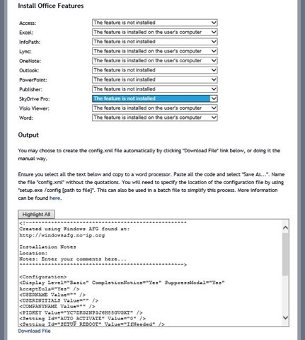 Автоматическая или автоматическая установка Office 2010 или 2013, шаг 3