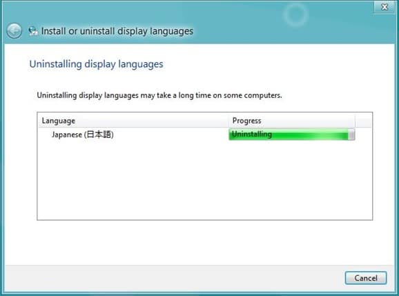 Удаление языкового пакета Windows 8, шаг 6.