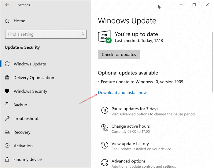 Обновление до Windows 10 версии 1909 pic1