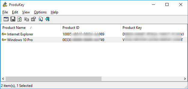 Посмотреть ключ продукта Windows 10 ProduKey