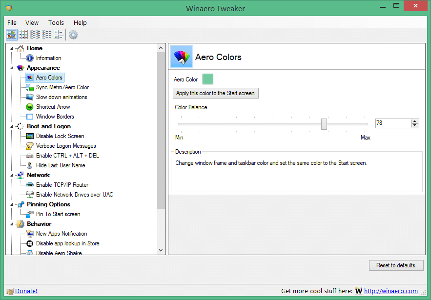 WinAero Tweaker картинка1